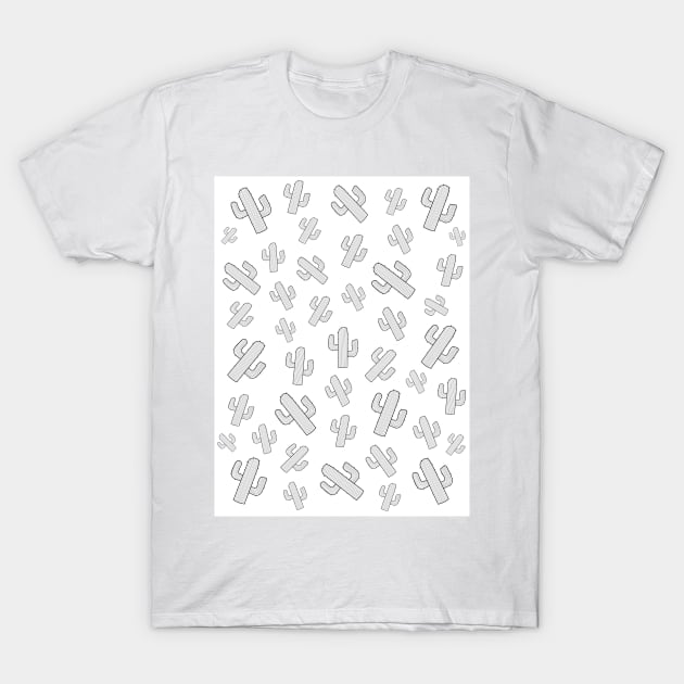 WHITE Cactus - Cactus Art T-Shirt by SartorisArt1